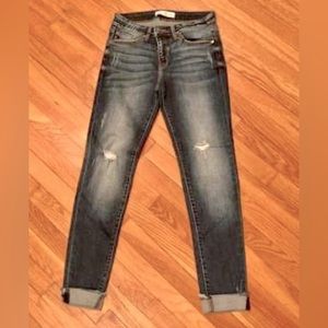 KanCan Raw Hem Jeans-Medium Wash-Size 27